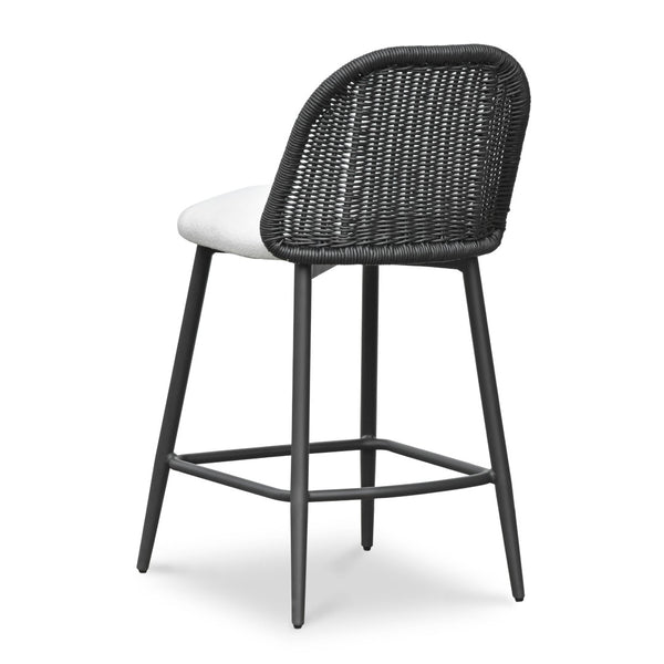 TOV Furniture Alexa Performance Fabric Outdoor Stool - Stylish, Weather-Resistant Seating for Your Patio or Garden Black / Counter Height TOV-O69285