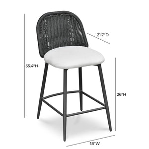 TOV Furniture Alexa Performance Fabric Outdoor Stool - Stylish, Weather-Resistant Seating for Your Patio or Garden Black / Counter Height TOV-O69285