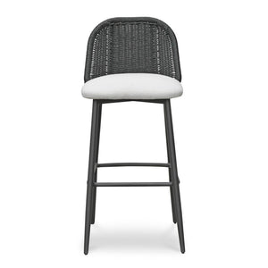 TOV Furniture Alexa Performance Fabric Outdoor Stool - Stylish, Weather-Resistant Seating for Your Patio or Garden Black / Bar Height TOV-O69286