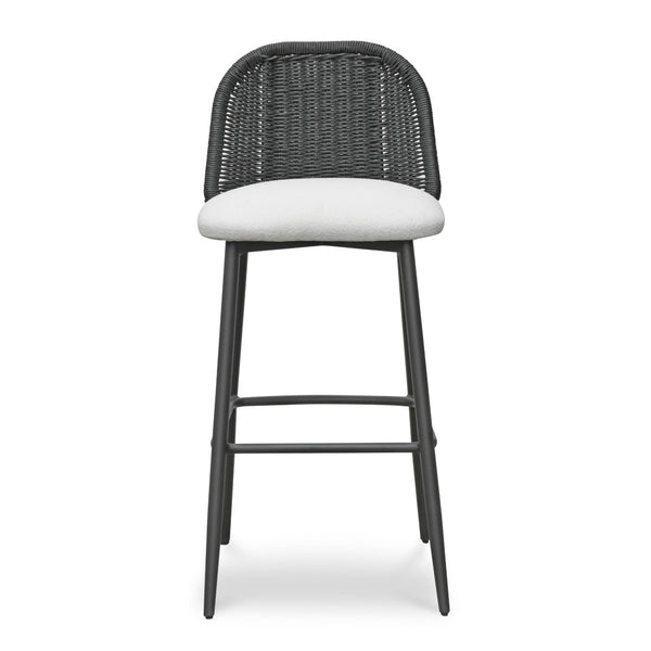 TOV Furniture Alexa Performance Fabric Outdoor Stool - Stylish, Weather-Resistant Seating for Your Patio or Garden Black / Bar Height TOV-O69286