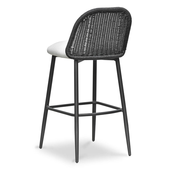 TOV Furniture Alexa Performance Fabric Outdoor Stool - Stylish, Weather-Resistant Seating for Your Patio or Garden Black / Bar Height TOV-O69286
