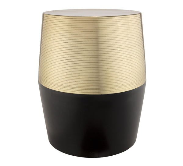 TOV Furniture Jadran Stool – Handcrafted Gold & Black Accent Seat for Modern Spaces, No Assembly Required! TOV-OC18133