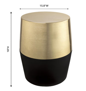 TOV Furniture Jadran Stool – Handcrafted Gold & Black Accent Seat for Modern Spaces, No Assembly Required! TOV-OC18133