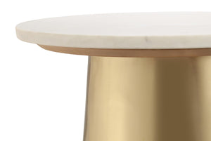 TOV Furniture Bleeker Marble Side Table - Modern Glam Decor with Gold Base, Unique White Top, No Assembly Needed TOV-OC18135