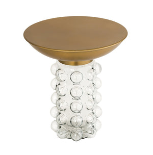 TOV Furniture Bubble Glass and Brass Side Table – Handcrafted Accent Table with Sculptural Design for Modern Spaces TOV-OC18229