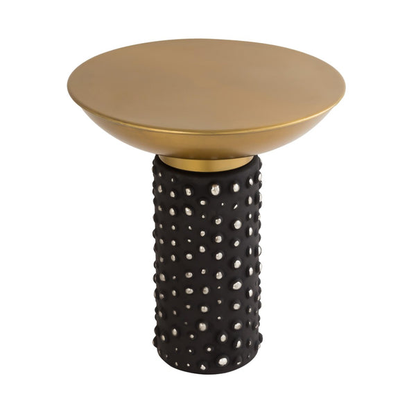 TOV Furniture Blaze Elegant Glass and Brass Side Table – Handcrafted Artistry for Modern Living Spaces, 17.2" TOV-OC18230