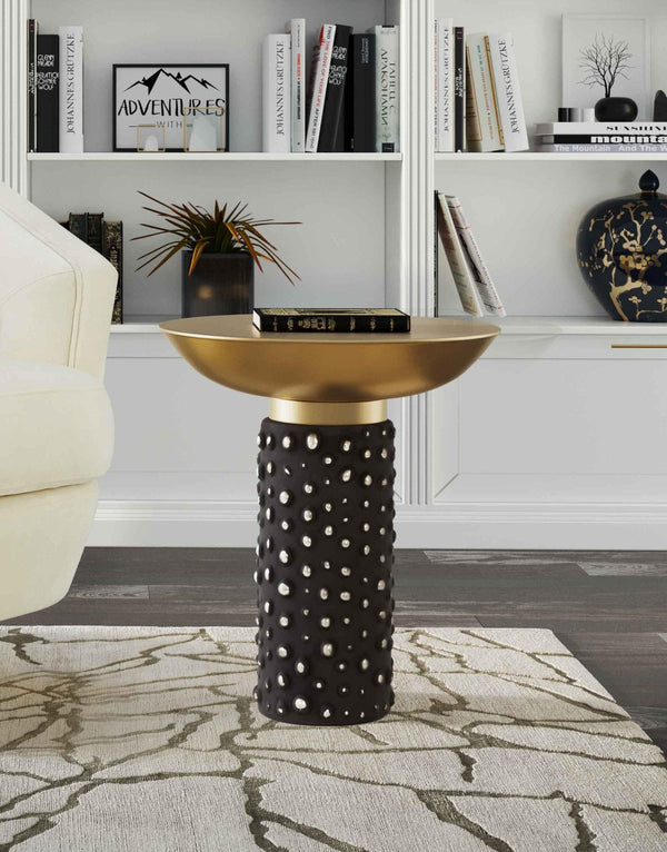 TOV Furniture Blaze Elegant Glass and Brass Side Table – Handcrafted Artistry for Modern Living Spaces, 17.2" TOV-OC18230