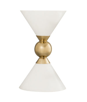 TOV Furniture Balhi Side Table - Sculptural Hourglass Accent in Gold Finish, Perfect for Modern Living Spaces White TOV-OC18273