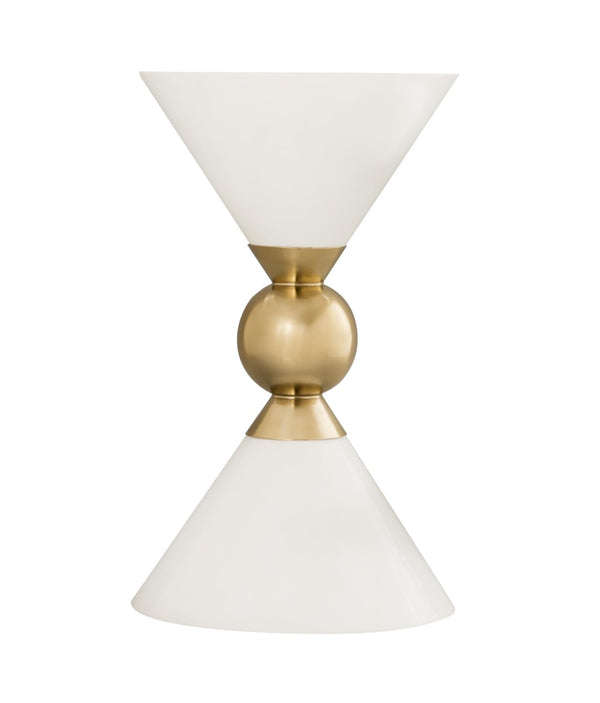 TOV Furniture Balhi Side Table - Sculptural Hourglass Accent in Gold Finish, Perfect for Modern Living Spaces White TOV-OC18273