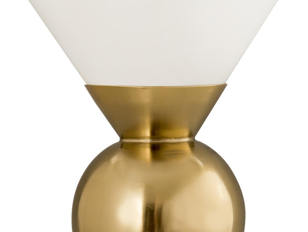 TOV Furniture Balhi Side Table - Sculptural Hourglass Accent in Gold Finish, Perfect for Modern Living Spaces White TOV-OC18273