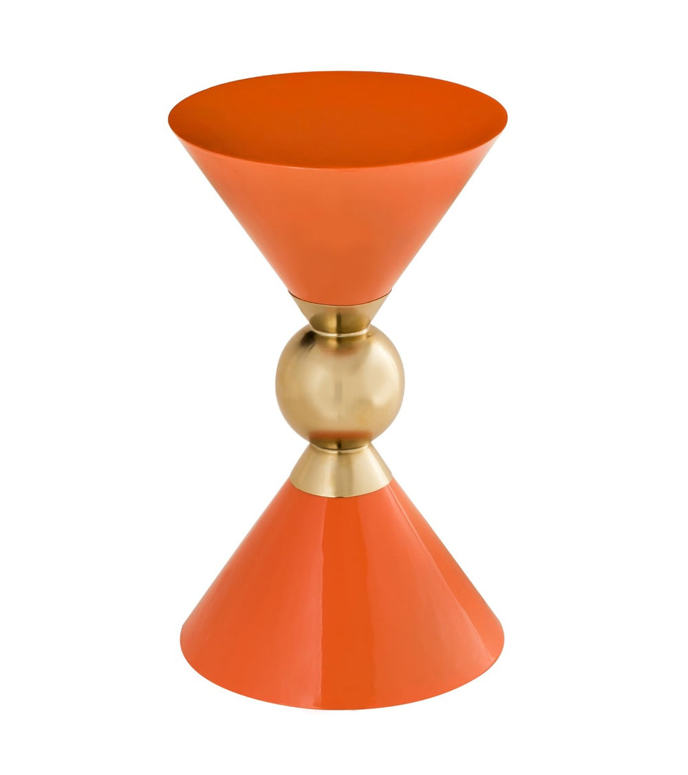 TOV Furniture Balhi Side Table - Sculptural Hourglass Accent in Gold Finish, Perfect for Modern Living Spaces Orange TOV-OC18274