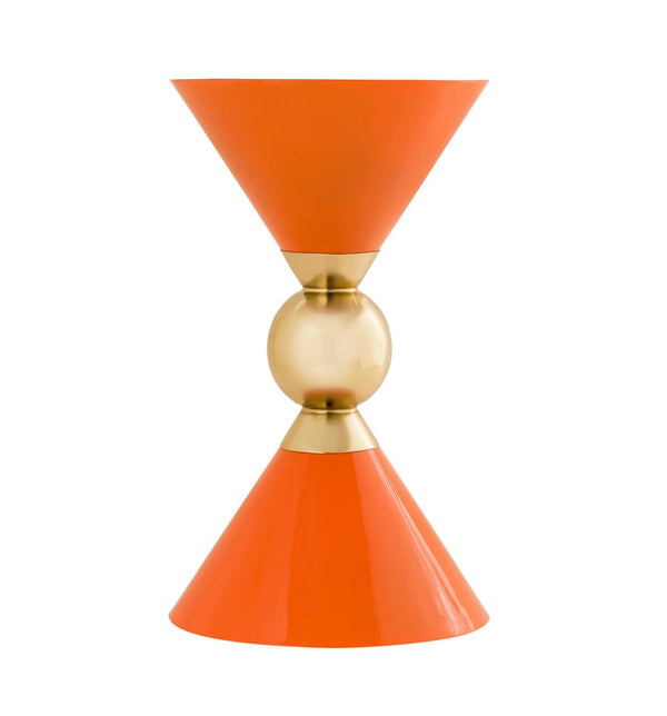 TOV Furniture Balhi Side Table - Sculptural Hourglass Accent in Gold Finish, Perfect for Modern Living Spaces Orange TOV-OC18274