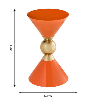 TOV Furniture Balhi Side Table - Sculptural Hourglass Accent in Gold Finish, Perfect for Modern Living Spaces Orange TOV-OC18274