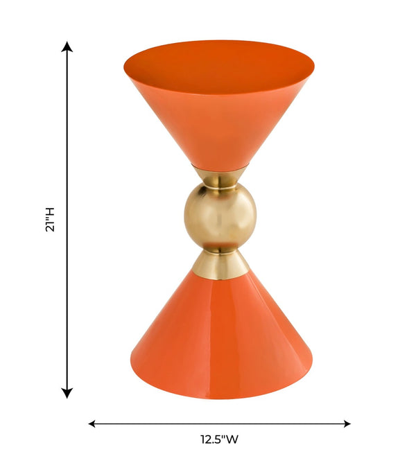 TOV Furniture Balhi Side Table - Sculptural Hourglass Accent in Gold Finish, Perfect for Modern Living Spaces Orange TOV-OC18274
