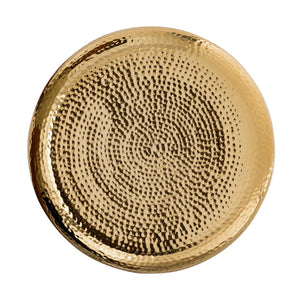 TOV Furniture Kolla Artisan Side Table - Hand-Hammered Gold Finish with Unique Translucent Glass Base Accent Piece Green TOV-OC18279