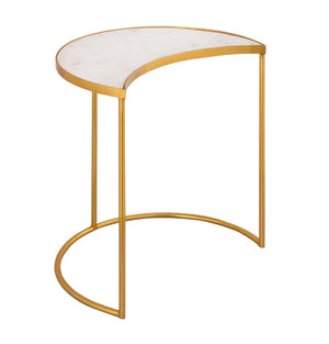 TOV Furniture Crescent Marble Nesting Tables - Elegant Space-Saving Set with Unique Veining & Gold Iron Frame TOV-OC18310