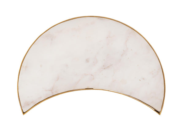 TOV Furniture Crescent Marble Nesting Tables - Elegant Space-Saving Set with Unique Veining & Gold Iron Frame TOV-OC18310