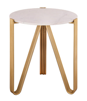 TOV Furniture Aya Marble Side Table - Handcrafted Elegance with Sculptural Gold Legs for Modern Living Rooms & Entryways TOV-OC18317