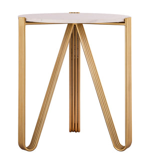 TOV Furniture Aya Marble Side Table - Handcrafted Elegance with Sculptural Gold Legs for Modern Living Rooms & Entryways TOV-OC18317