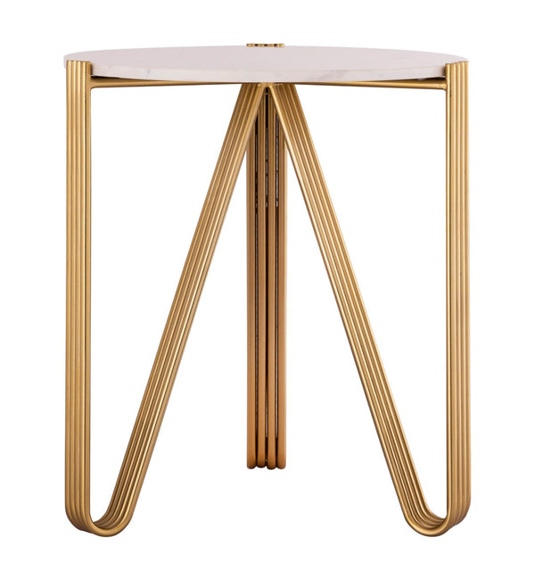 TOV Furniture Aya Marble Side Table - Handcrafted Elegance with Sculptural Gold Legs for Modern Living Rooms & Entryways TOV-OC18317