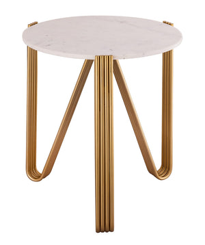 TOV Furniture Aya Marble Side Table - Handcrafted Elegance with Sculptural Gold Legs for Modern Living Rooms & Entryways TOV-OC18317