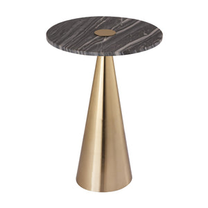 TOV Furniture Addyson Marble Side Table - Artisan Grey Marble Top with Gold Base, Elegant Accent for Any Space TOV-OC18341
