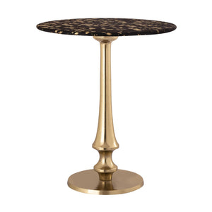 TOV Furniture Gold Goathide Side Table - Artisan-crafted Accent with Sculptural Gold Pedestal for Modern Glamour TOV-OC18343