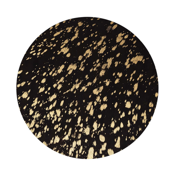 TOV Furniture Gold Goathide Side Table - Artisan-crafted Accent with Sculptural Gold Pedestal for Modern Glamour TOV-OC18343