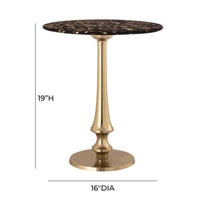 TOV Furniture Gold Goathide Side Table - Artisan-crafted Accent with Sculptural Gold Pedestal for Modern Glamour TOV-OC18343
