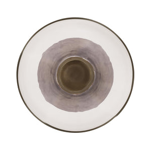 TOV Furniture Aurora Side Table - Elegant Cloud-Hued Glass Top with Velvet Base & Gold Accents for Modern Spaces TOV-OC18345