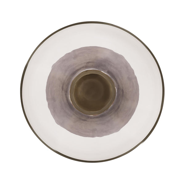 TOV Furniture Aurora Side Table - Elegant Cloud-Hued Glass Top with Velvet Base & Gold Accents for Modern Spaces TOV-OC18345