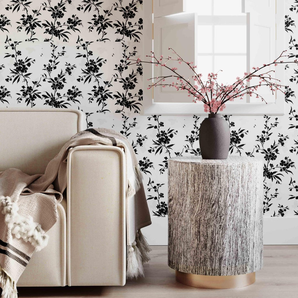 TOV Furniture Dahlia Side Table – Chic Cylindrical Design with Gold Base, Distressed White Finish for Versatile Use TOV-OC18346