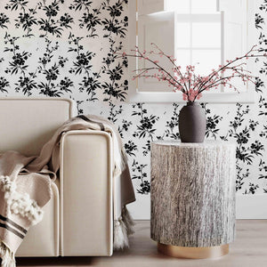 TOV Furniture Dahlia Side Table – Chic Cylindrical Design with Gold Base, Distressed White Finish for Versatile Use TOV-OC18346