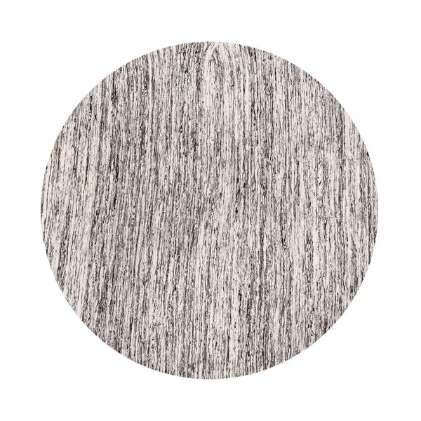 TOV Furniture Dahlia Side Table – Chic Cylindrical Design with Gold Base, Distressed White Finish for Versatile Use TOV-OC18346