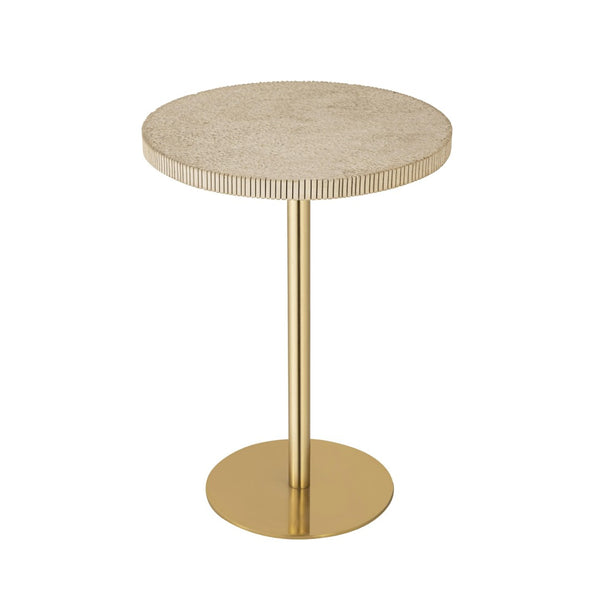 TOV Furniture Fiona Gold Stone Side Table - Handcrafted Elegance with Natural Stone Top & Durable Iron Base TOV-OC18350