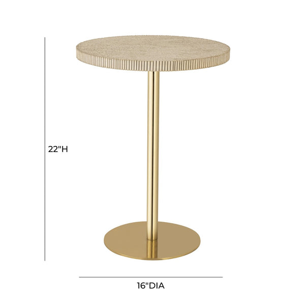 TOV Furniture Fiona Gold Stone Side Table - Handcrafted Elegance with Natural Stone Top & Durable Iron Base TOV-OC18350