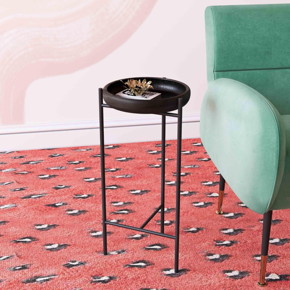 TOV Furniture Samara Handmade Side Table - Versatile Terracotta Top & Iron Base for Modern Living Spaces, 22"H TOV-OC18356