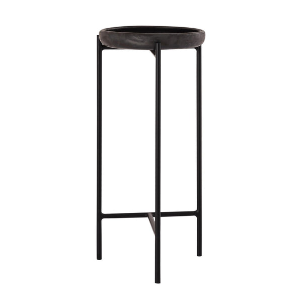 TOV Furniture Samara Handmade Side Table - Versatile Terracotta Top & Iron Base for Modern Living Spaces, 22"H TOV-OC18356