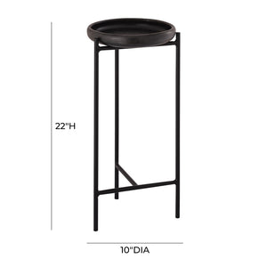 TOV Furniture Samara Handmade Side Table - Versatile Terracotta Top & Iron Base for Modern Living Spaces, 22"H TOV-OC18356