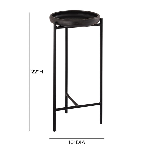 TOV Furniture Samara Handmade Side Table - Versatile Terracotta Top & Iron Base for Modern Living Spaces, 22"H TOV-OC18356