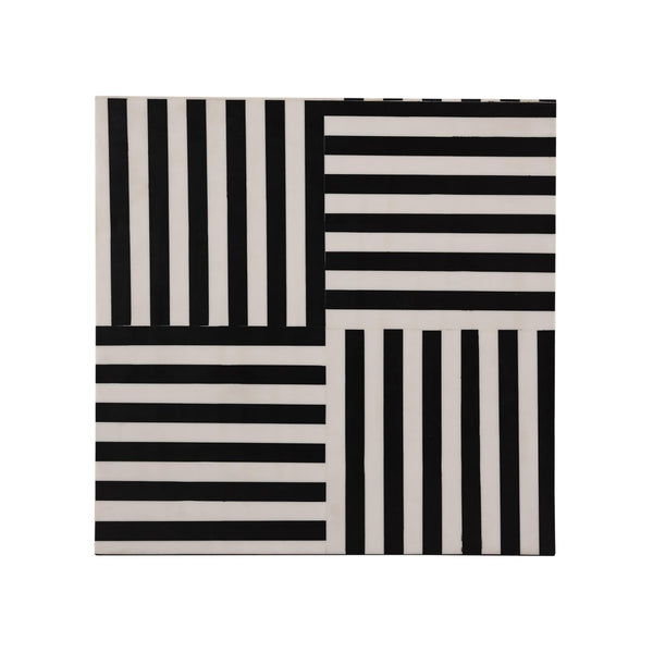 TOV Furniture Cube Geometric Black and White Side Table – Handcrafted Modern Accent for Home Décor & Functionality TOV-OC18360