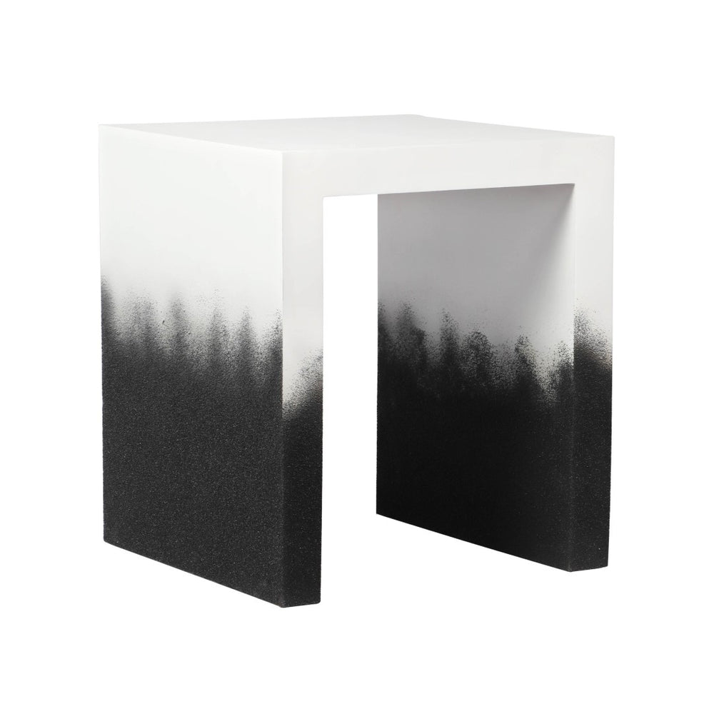 TOV Furniture Matra Artistic Mango Wood End Table - Modern Black and White Gradient Finish for Versatile Spaces TOV-OC18429