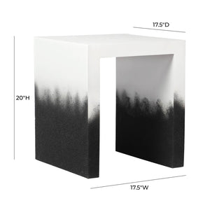 TOV Furniture Matra Artistic Mango Wood End Table - Modern Black and White Gradient Finish for Versatile Spaces TOV-OC18429