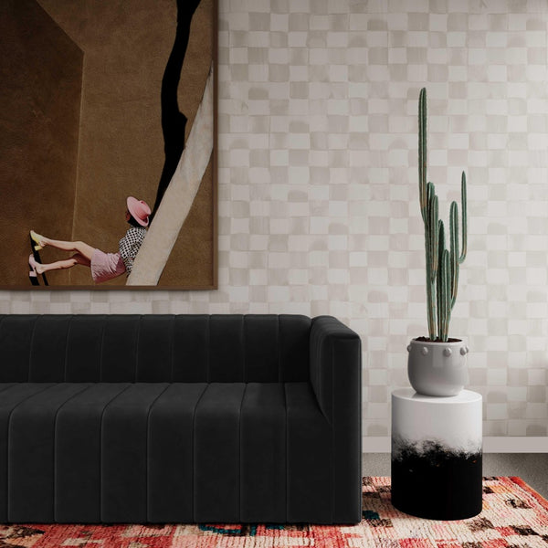 TOV Furniture Matra Handcrafted Black and White Side Table - Modern Minimalist Accent for Stylish Interiors TOV-OC18430