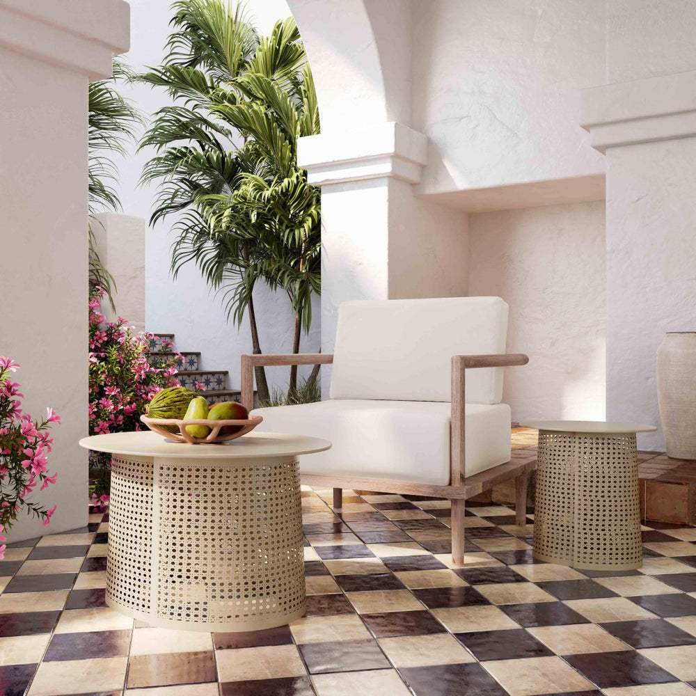 TOV Furniture Pesky 32" Oval Coffee Table - Modern Iron Frame & MDF Top, Versatile Centerpiece in Coral Pink or Eggnog Cream TOV-OC18449