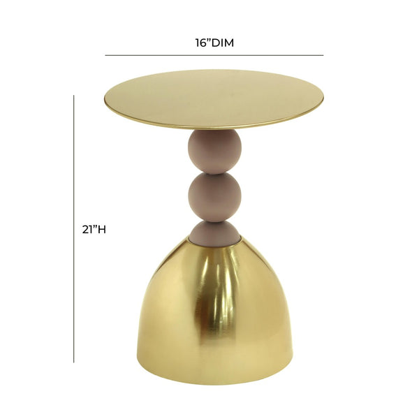 TOV Furniture Daleyza Gold Side Table – Elegant Handmade Accent with Modern Curves for Living Room or Bedroom Decor TOV-OC18450