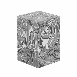 TOV Furniture Camryn Modern Swirled Resin Side Table - Stylish Accent for Small Spaces, Handmade Elegance TOV-OC18475