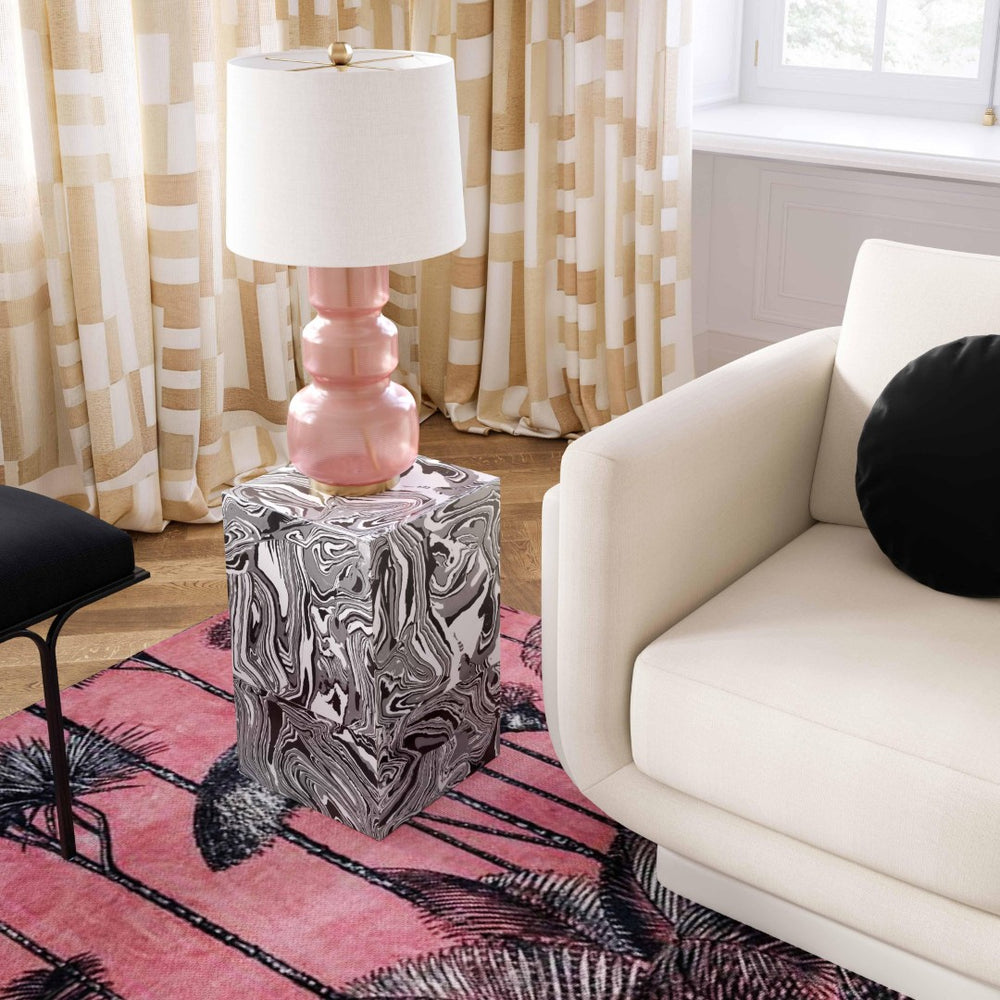 TOV Furniture Camryn Modern Swirled Resin Side Table - Stylish Accent for Small Spaces, Handmade Elegance TOV-OC18475