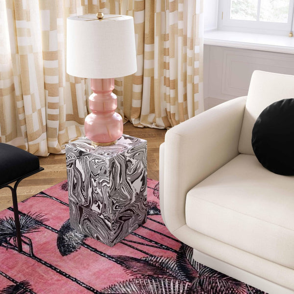 TOV Furniture Camryn Modern Swirled Resin Side Table - Stylish Accent for Small Spaces, Handmade Elegance TOV-OC18475