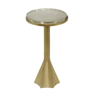 TOV Furniture Gabrielle Round Side Table – Stylish Brass Base & Glass Top, Handmade Accent for Any Room Decor TOV-OC18480